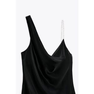 Zara asymmetrical top with pearl strap